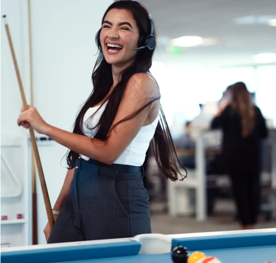 Discover employee bonding at pool table